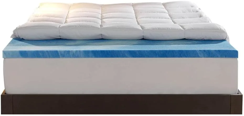 Sleep Innovations Dual Layer 4 Inch Memory Foam Mattress Topper
