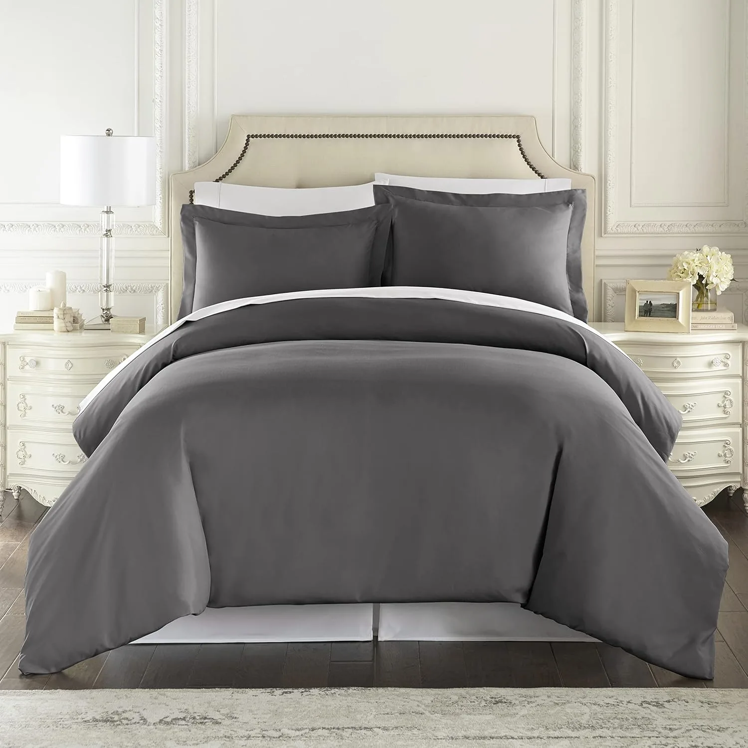 HC Collection Duvet Cover - Grey Queen Size Duvet Cover