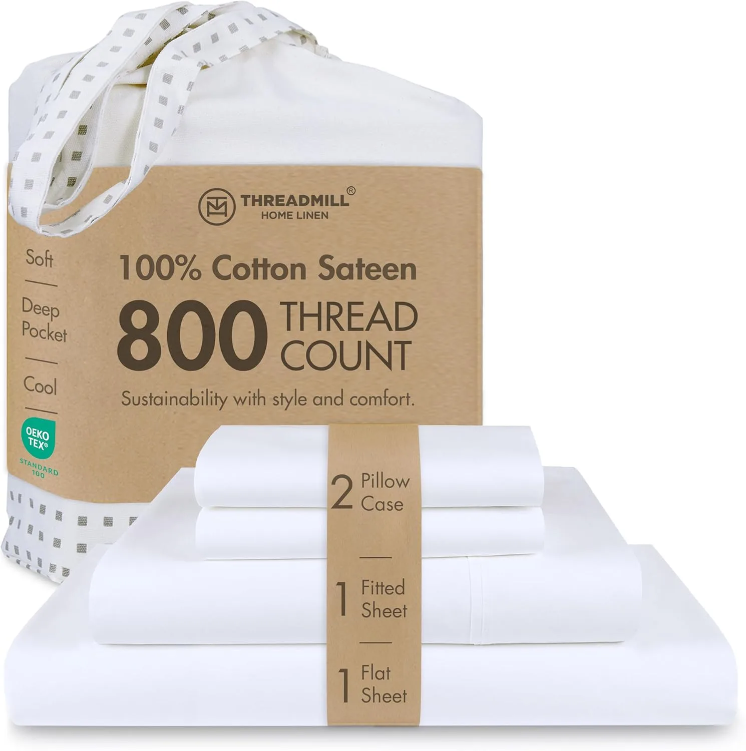 Threadmill Luxury 800 Thread Count California King 100% Cotton Sheets