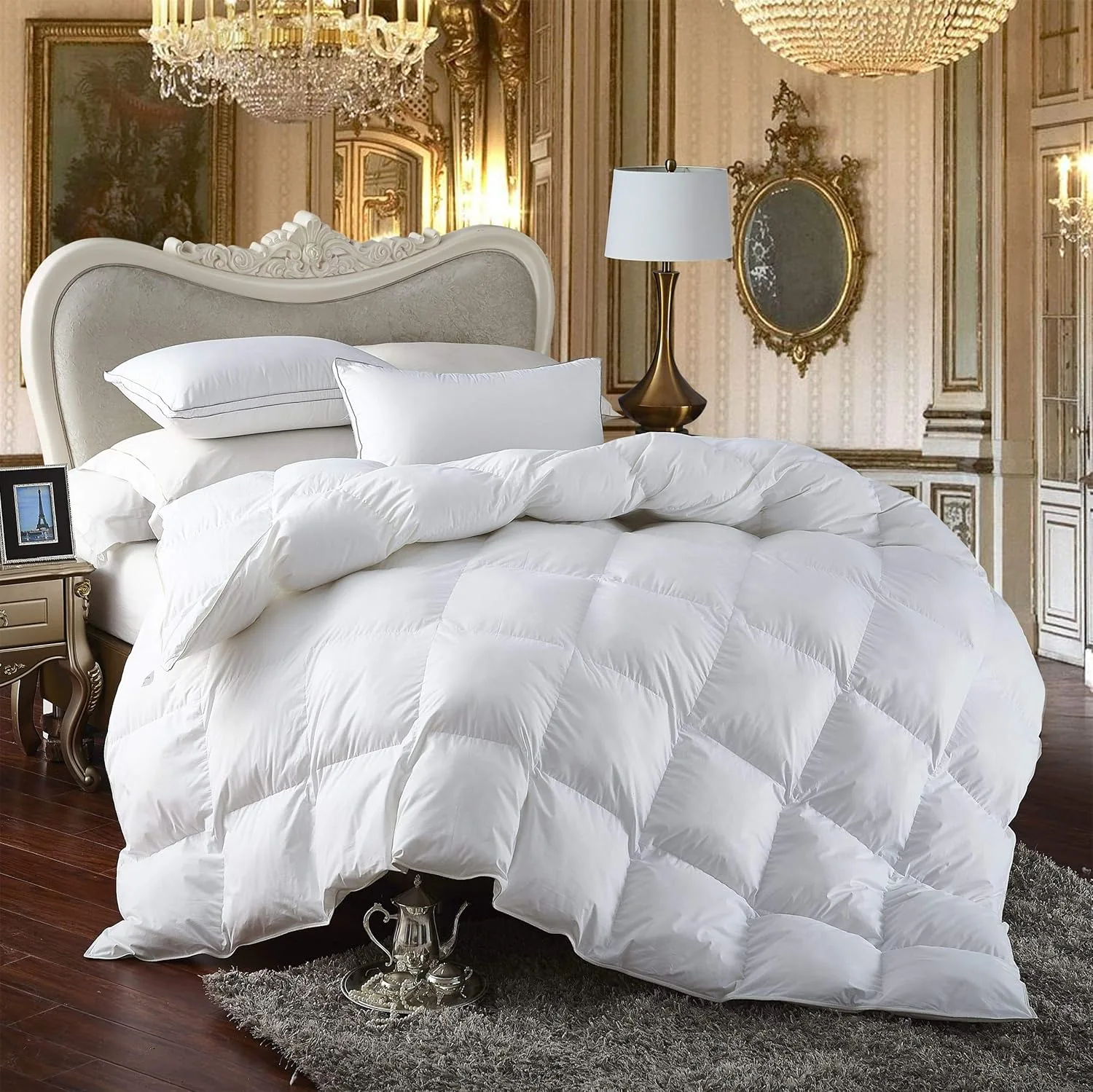 Premium All-Season Twin Size Luxury Siberian Goose Down Fiber Comforter Duvet Insert 100% Egyptian