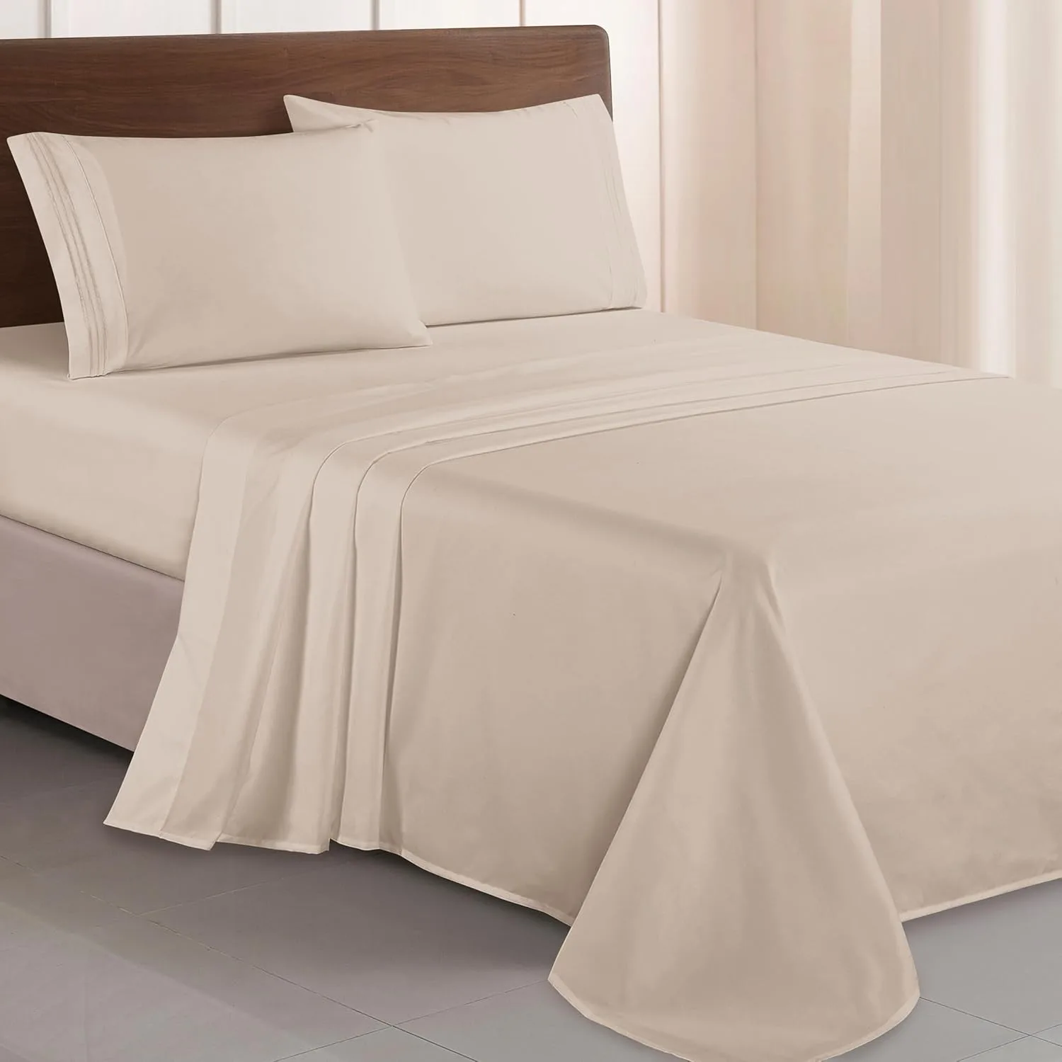 Elegant Comfort Luxurious 1500 Premium Hotel Quality Microfiber Three Line Embroidered Softest