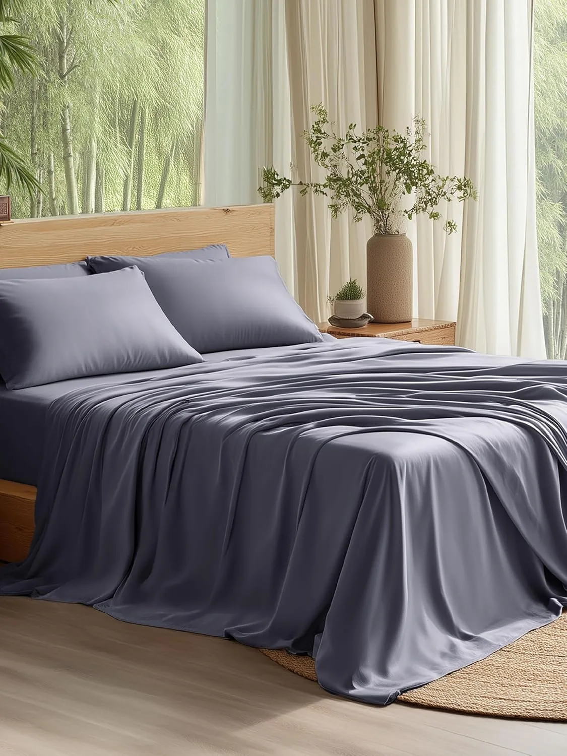Bedsure Queen Sheet Set, Cooling Sheets for Queen Size Bed Set