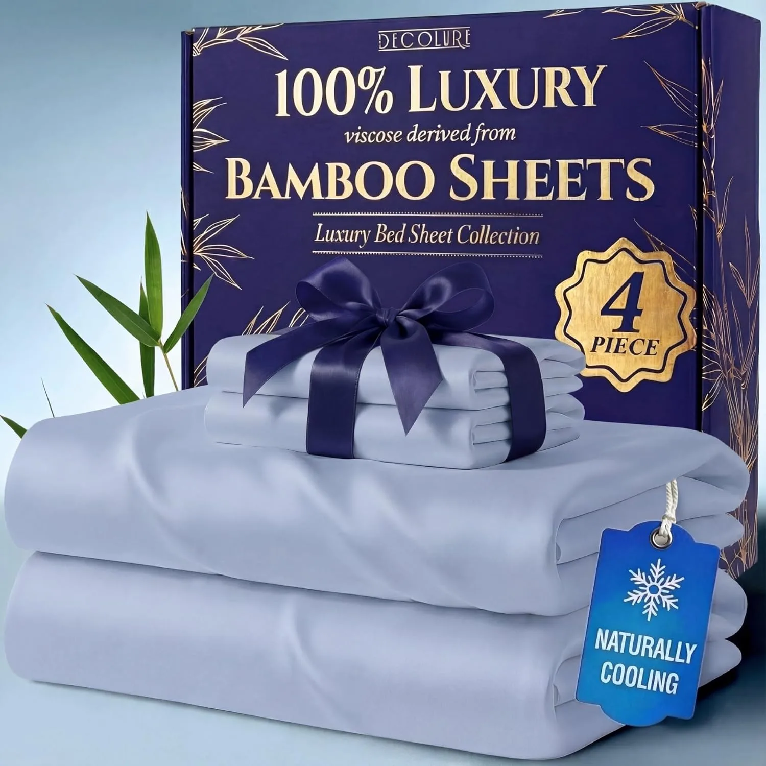 Decolure 100% Viscose Derived from Bamboo Sheets Queen Size