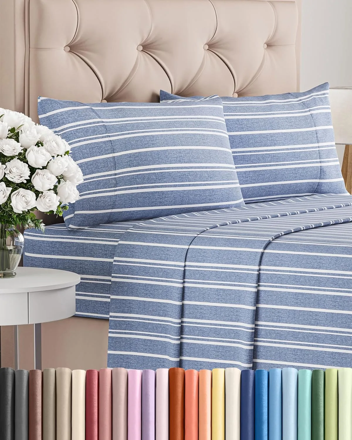 Queen Size 4 Piece Sheet Set - Comfy Breathable & Cooling Bed Sheets Set