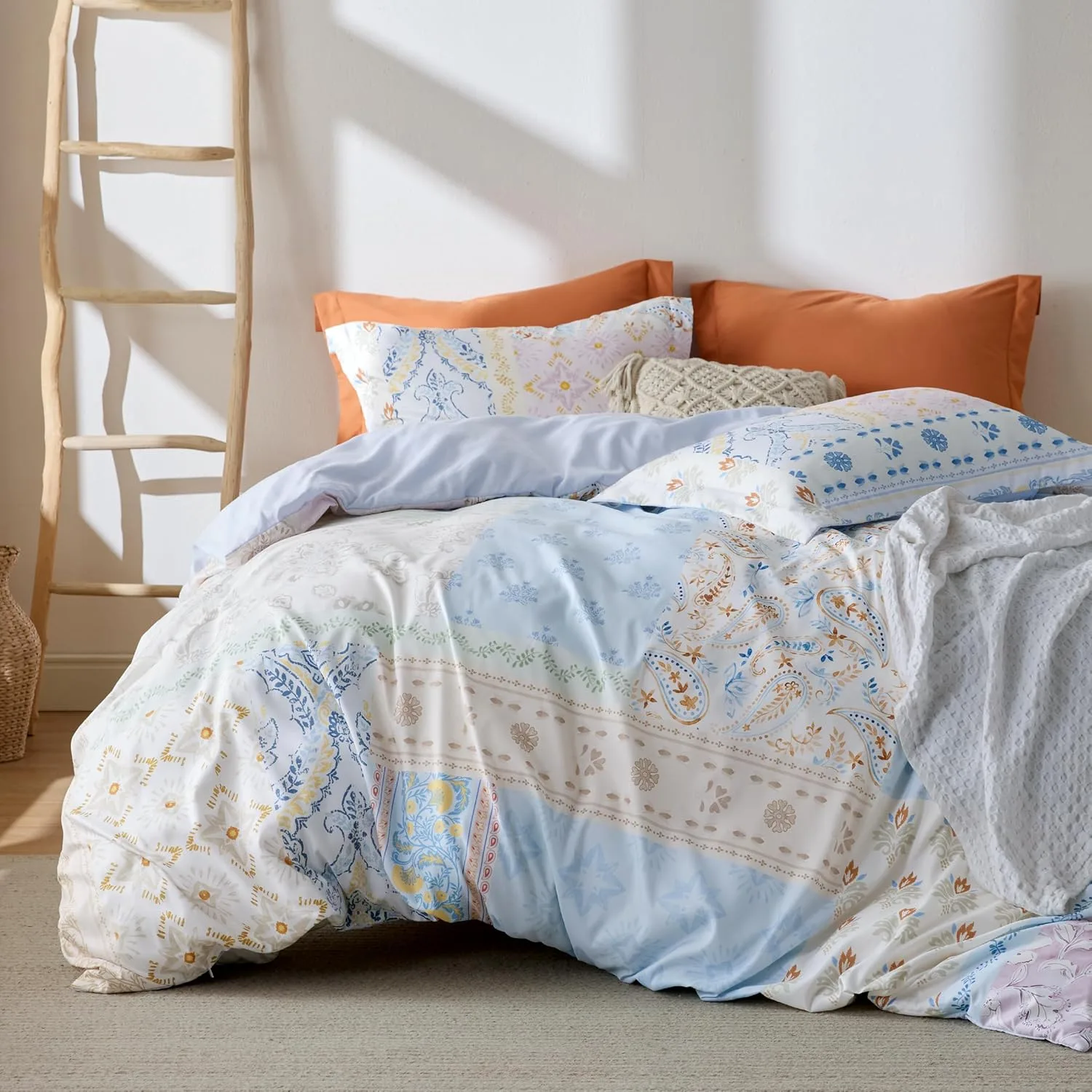 Bedsure Duvet Cover King Size - Reversible Vintage Floral Duvet Cover Set with Zipper Closure